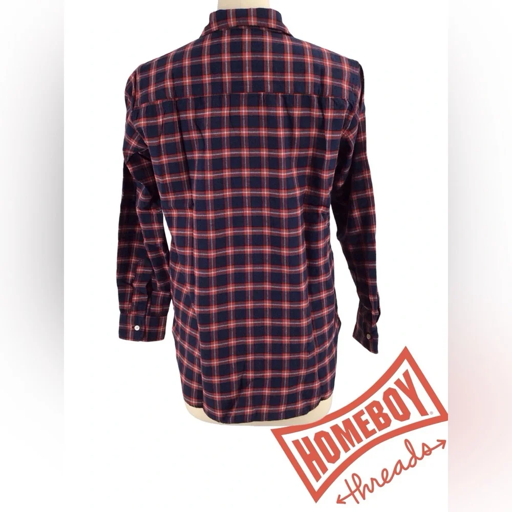 Frank & Eileen Navy and Red Plaid Button Down Shirt - Picture 2 of 4